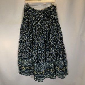 White Stag, Draw String Maxi Skirt, Floral Blue, Cotton, Small (4/6)